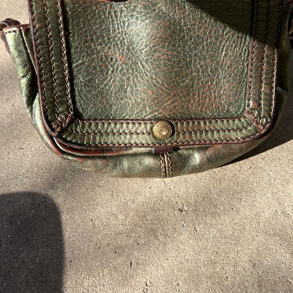 Vintage Campomaggi Metallic Green Leather Studs RARE 1961 5x7” Made in Italy - Picture 14 of 16